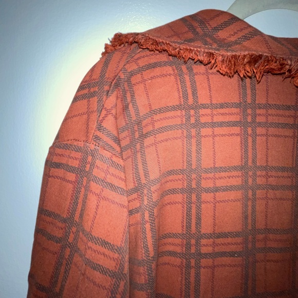 XCVI jacket/sweater in rust plaid. - Picture 11 of 11